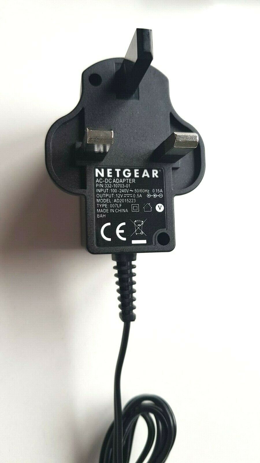 New NETGEAR AD2015223 12V 0.5A 332-10703-01 AC DC POWER ADAPTER UK PLUG